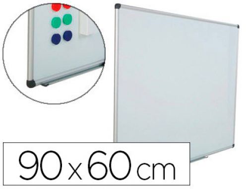 Quadro branco rocada aco vitrificado magnetico moldura aluminio e cantos pvc 90x60 cm inclui bandeja para marcador , Rocada , 150428 , 8427951650214